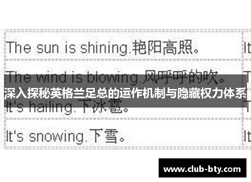 深入探秘英格兰足总的运作机制与隐藏权力体系